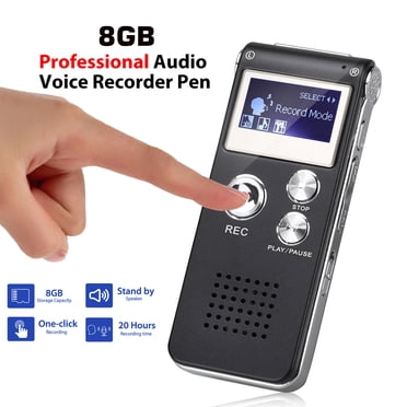 Enregistreur Vocal Numérique, Enregistreur Activé par la Voix 8 Go avec Lecture, Mini Enregistreur Audio pour Conférences, Réunions, Entrevues, Dictaphone à Ruban Portable avec USB, MP3