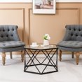 thumbnail image 3 of Costway Coffee Table Geometric Glass Modern W/Tempered Glass Top & Metal Legs Living Room, 3 of 10