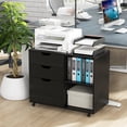 thumbnail image 4 of Gymax 3-Drawer Mobile File Cabinet w/ Open Adjustable Storage Shelf for Home Office Black, 4 of 10