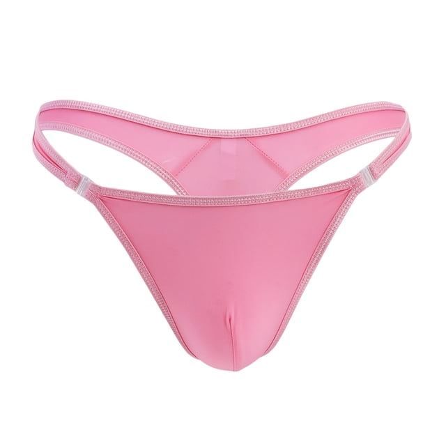 EOYWHK String pour Homme sous-Vêtements Rafraîchissant en Soie Glacée Bikini sous-Vêtements Boucle Ajustable Super Doux T-Back Caleçons Courts U-Bump Extensible Bas de Maillot de Bain