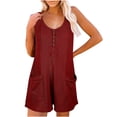 thumbnail image 2 of Fankiway Women's Sleeveless Romper, Solid, Polyester, Small, 2 of 9