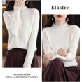 thumbnail image 2 of Women‘s Wool Sweaters Mock Turtle Neck Lightweight Long Sleeve Cozy Warm Fall Winter Pullover Tops, 2 of 7