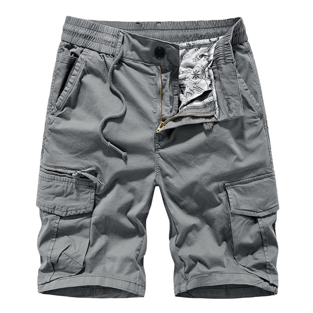 Birdeem Mens Sports Leisure Elastic Waist Multi-Pockets Relaxed Summer Shorts Pants