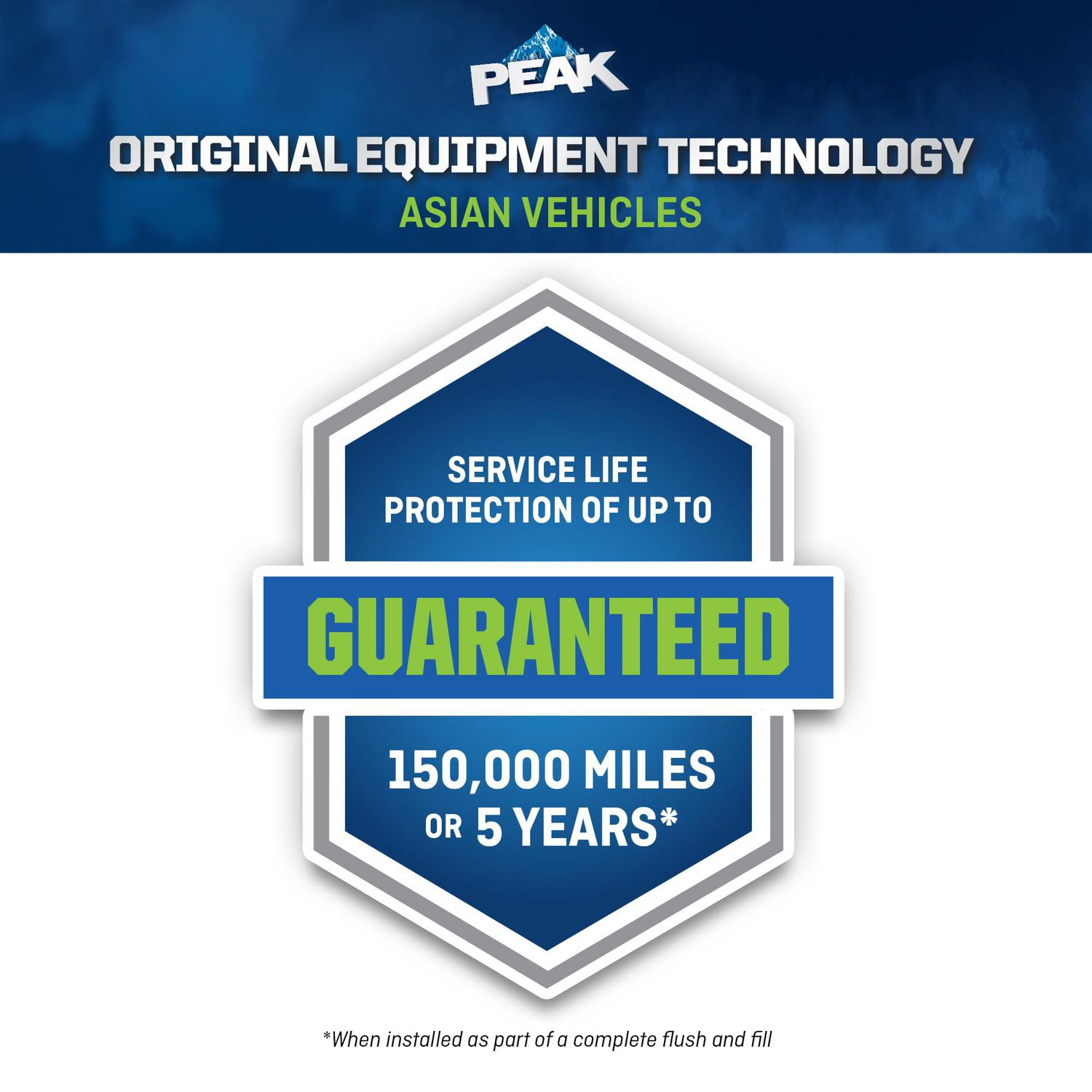 PEAK® OET Extended Life Green 50/50 Pre-Diluted  Antifreeze/Coolant for Asian Vehicles, 3.78 Liters