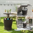 thumbnail image 4 of Outsunny Outdoor Cooler Table, 11 Gallon Patio Cooler Side Table, Brown, 4 of 10