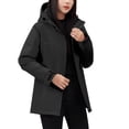 thumbnail image 3 of Sentmoon Windbreaker Jacket Women Plus Size Hooded Neck Long Sleeve Woman Coat Zipper Color Block Windproof Waterproof Womens Fall Clothes with Pockets Fall and Winter Comfy for Running and Hiking, 3 of 9