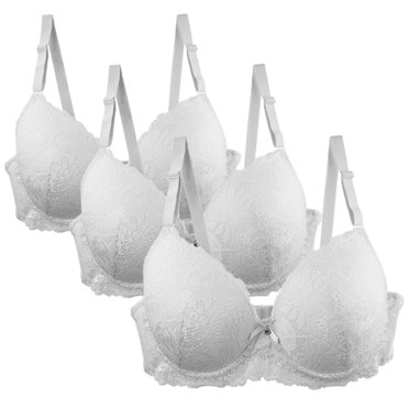 Weiqiqre Womens Underwear Lace Bras Push Up Solid Color Soft Everyday Padding Classic Underwire Lift Up Bra