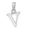 thumbnail image 4 of Diamond2Deal 14K Pendentif Initial Lettre V en Or Blanc pour Femmes, 4 of 6