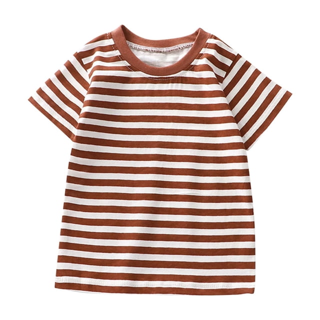 WRKEKC T-Shirts pour Garçons, Hauts d'Été pour Garçons, T-Shirts de Sport à Manches Courtes Décontractés d'Été pour Enfants à Col Rond à Rayures Imprimées