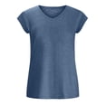 thumbnail image 4 of Pompotops Mode Femme Décontracté Col en V Blouse Unie Sans Manches T-Shirt Hauts d'Été, 4 of 4