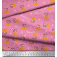 thumbnail image 3 of Soimoi Pink Cotton Poplin Fabric Cheese Slice & Rats Kids Fabric Prints By Yard 42 Inch Wide, 3 of 3