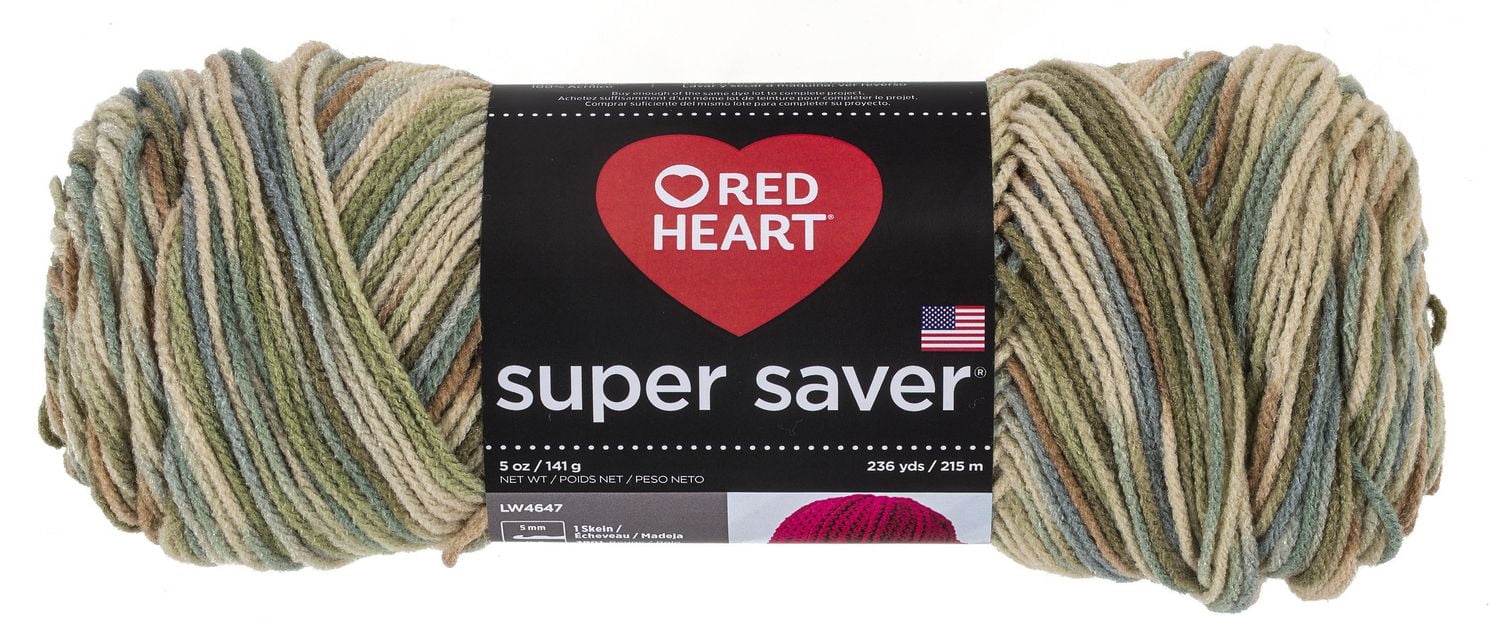 Red Heart® Fil Super Saver®, Imprimés, Acrylique #4 Médium, 5oz/142g, 236 Yards