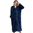 thumbnail image 1 of Fleece Ladies Soft Tie Front Dressing Gown Robe Long Marks and Spencer Robe, 1 of 9