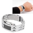 thumbnail image 3 of Electronic Clock, LED Clock Display Time Mode Binary Unique Structure Convex Arc Wrist Watch LED Water Resistant Electronic Clock, LED Wrist Watch, 3 of 7