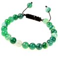 thumbnail image 3 of Natural Healing Power Gemstone Crystal Beads Unisex Adjustable Macrame Bracelets 8mm,Agate Green, 3 of 4