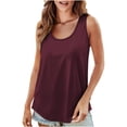 thumbnail image 1 of Dealovy Womens Tank Tops Sleeveless Casual Summer Solid Color Loose Fitted Casual Flowy Basic Tees Outfits, 1 of 7