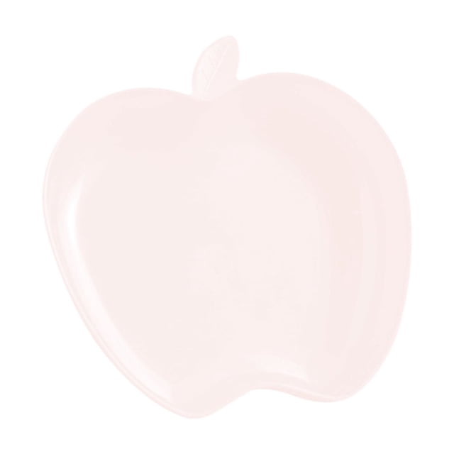 Apple Shape Plastic Plates - Dishwasher & Microwave Safe Reusable Lightweight Dinnerware for Kitchen/Camping, 3.35x3.15 Inches (White)