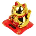thumbnail image 4 of Waving Arm Fortune Cat Statue, Exquisite Gifting Bright  Luck Solar Powered Waving Cat Light Sensing Fun  For Office Chinese Character Champagne,Chinese Character Silver,Blessing, 4 of 8