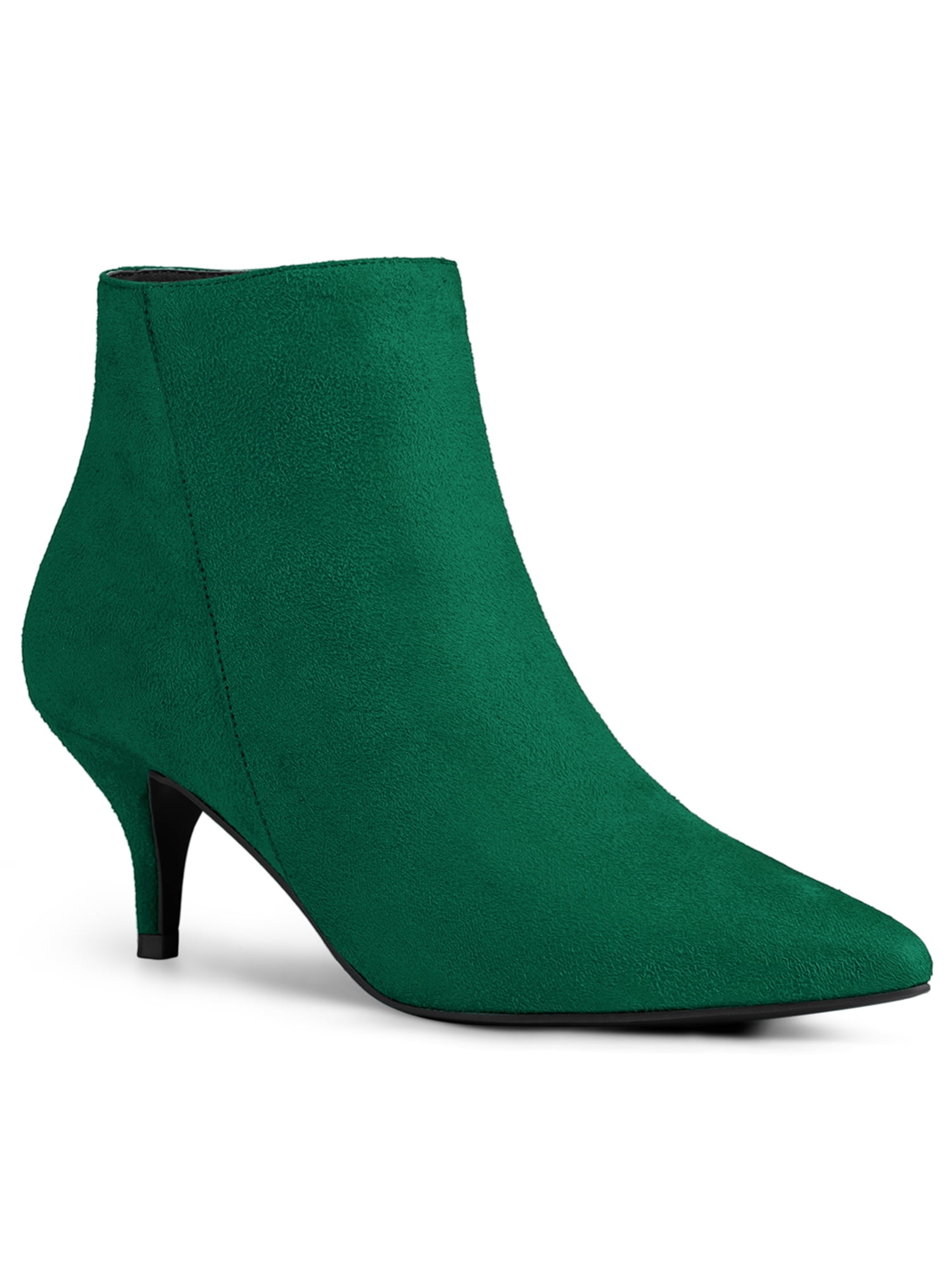 Unique Bargains Women's Pointed Toe Zip Stiletto Ankle Boots