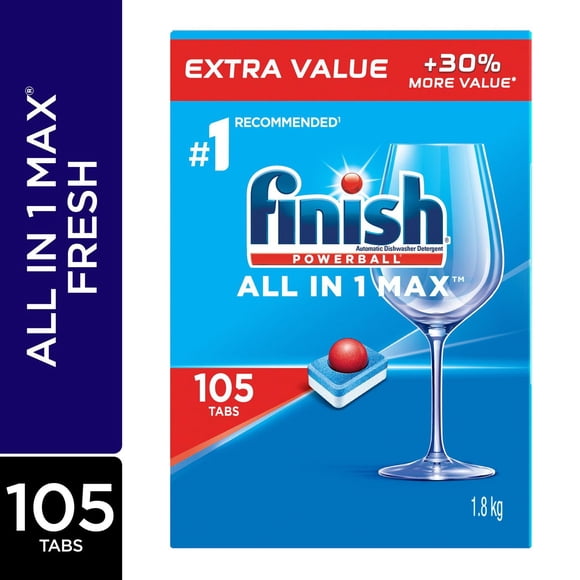 Finish Power Ball All In 1 Max Dishwasher Detergent Pods, 105 Tabs