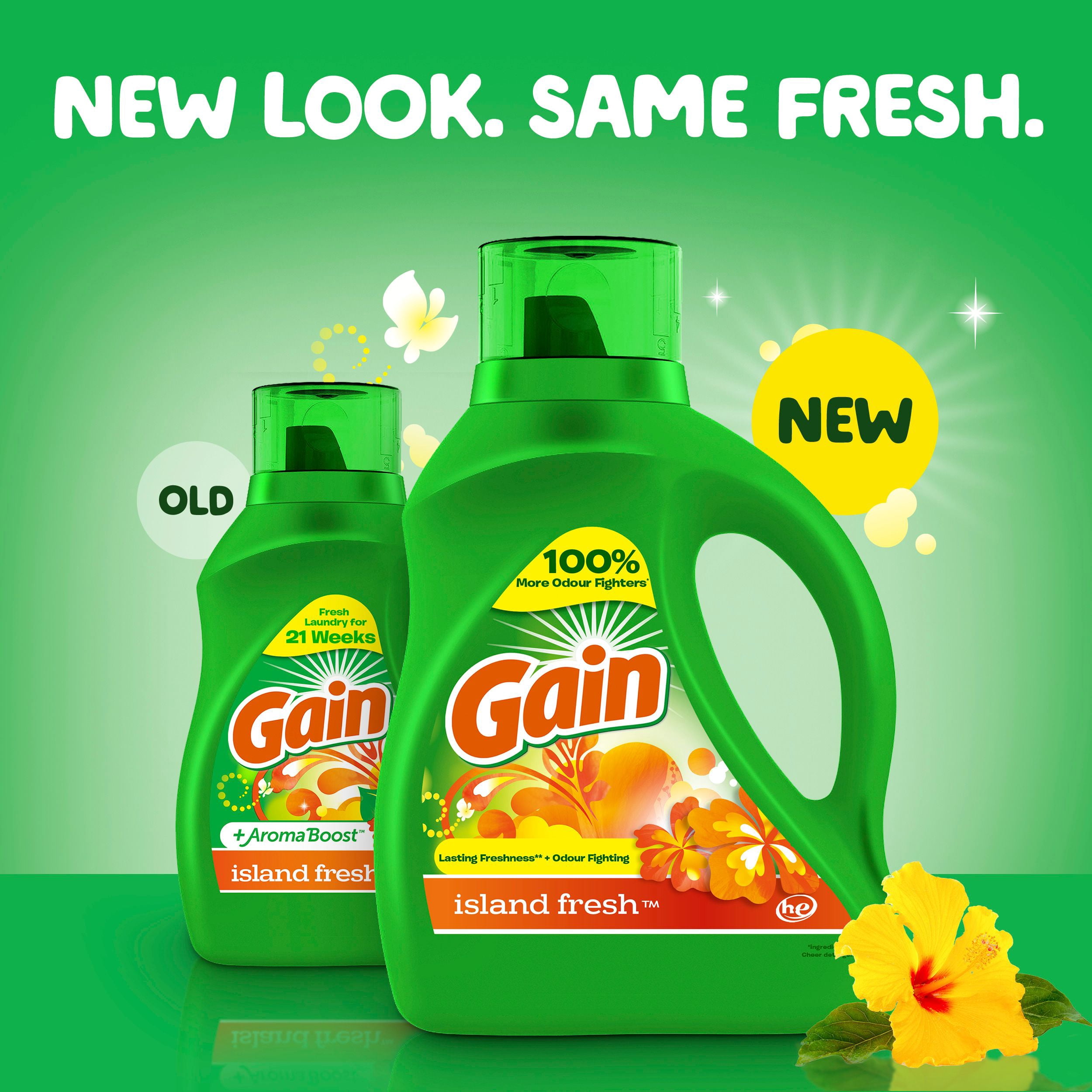 Gain Détergent Liquide à Lessive, Parfum Fraîcheur des Îles, Fraîcheur + Élimination des Odeurs, Savon Nettoyant Liquide pour Laveuse Haute Efficacité, 4.25 Litres, 100 Brassées