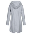 thumbnail image 3 of LSLJS Women's Solid Color Rain Jacket Outdoor Hooded Windproof Long Coat( Gray, XL), 3 of 4