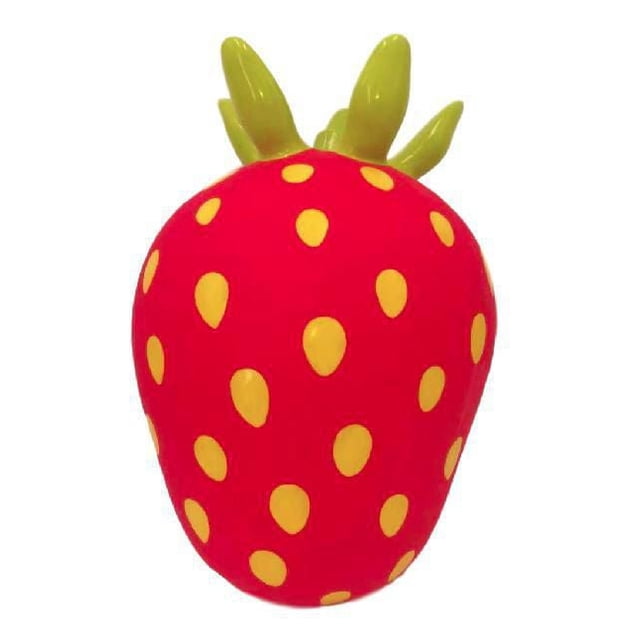 My First Jumpy Fruit, Fraise, Jouet Sauteur Rouge pour Petits Animaux en Forme de Fraise Rouge avec Taches de Graines Jaunes et Feuilles Vertes, Conçu pour Développer l'Équilibre, la Force Musculaire et la coordination pour le Jeu Intérieur et Extérieur.