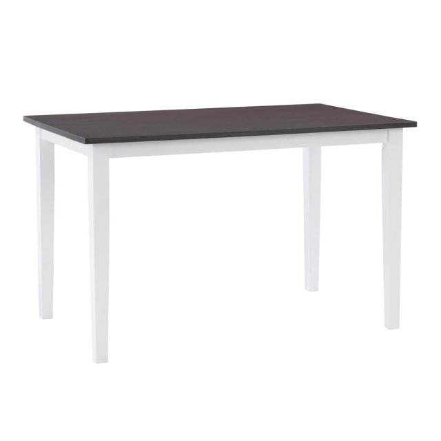 CorLiving Michigan Two Toned White-Grey Indoor Dining Table for 4 People featuring a rectangular grey wood veneer top and white solid rubberwood legs with clean lines and classic two-tone design, ideal for small dining areas and suitable as a compact workspace table.