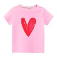 thumbnail image 1 of Penkiiy Haut à Manches Courtes Imprimé Col Rond Mignon pour Garçons et Filles 7-8 Ans Rose, 1 of 6