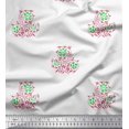 thumbnail image 1 of Soimoi Velvet Fabric Leaves & Floral Block Print Sewing Fabric Yard 58 Inch Wide, 1 of 3