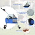thumbnail image 3 of NiamVelo Poussette pour Chien Pliable Poussette pour Chat avec 4 Roues Poussette pour Toutou Portable avec Porte-Gobelets, Bleu, 3 of 7