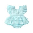 thumbnail image 1 of Newborn Infant Baby Girls Sleeveless Ruffle Romper Bodysuit Outfit Set, 1 of 4