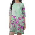 thumbnail image 4 of Moomaya Robe T-Shirt Courte Droite en Georgette Mousse pour Femmes Vêtements Grande Taille, 4 of 4