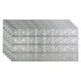 thumbnail image 1 of Fasade Traditional 4 Vinyl 2ft x 4ft Glue Up Ceiling Panel Brushed Aluminum 5 Pack, 1 of 5