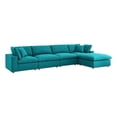 thumbnail image 2 of Modway Commix 5 Piece Down Filled Overstuffed Sectional Sofa Set in Teal, 2 of 5
