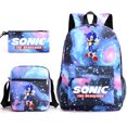 thumbnail image 3 of AFeng Gifts Cartoon Sonic Schoolbag Three-piece Set Sonic The Hedgehog Backpack Large Capacity Student Outdoor Computer Canvas Bag, 3 of 5