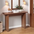 thumbnail image 1 of Wirrytor 43-Inch Square Walnut Console Table for Entryway, Farmhouse Wooden Sofa Tables for Living Room, Behind The Couch Table for Living Room, Entryway Table for Entrance, Plank Entry Table, 1 of 9