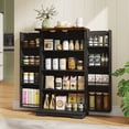 thumbnail image 2 of HOMCOM Armoire de Garde-Manger de Cuisine Armoire de Rangement avec Tablettes Ajustables Noir, 2 of 10