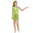 thumbnail image 1 of HXWCHs Robe Princesse à Paillettes Filles Robe Scintillante à Imprimé à Paillettes Ourlet Asymétrique Col Rond Sans Manches Tenue de Fête Élégante Décontractée Vert 11-12ans, 1 of 4