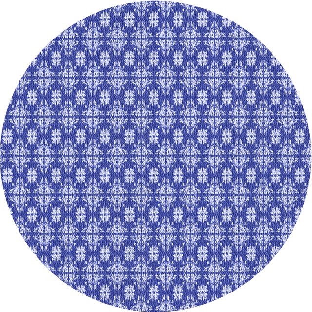 Ahgly Company Tapis Rond Lavable en Machine Intérieur Jeans Transitionnels Bleu, 4 Pieds Rond