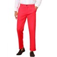 thumbnail image 1 of INSPIRE CHIC Men's Slim Fit Trousers Flat Front Solid Color Business Pants 28 Red, 1 of 7