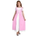 thumbnail image 1 of YiZYiF Robe Vintage Médiévale Renaissance à Manches Courtes pour Filles Enfants, Festival d'Halloween, Jeu de Rôle, Fête, Robes de Bal, Rose 12, 1 of 5