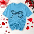 thumbnail image 1 of Offre à Durée Limitée Iumwxz T-Shirts Basiques Décontractés Plissés et Amples pour Femmes Blouses pour Femmes T-Shirts Graphiques à Nœud Col Rond Manches Courtes Hauts Blouse pour Dames Doux et Confortables pour Faire des Courses, 1 of 4