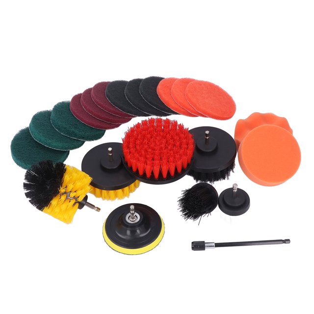ANGGREK 22pcs Drill Brush Attachments Set Multipurpose Power Scrubber Kit For Bathroom Kitchen Car,Drill Brush Attachments Set,Power Scrubber Kit