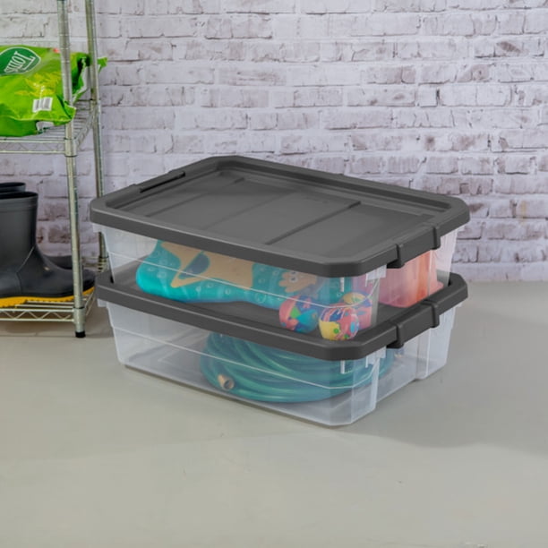 【新品】RAIN OR SHINE SOFT CONTANER L 40L Sterilite 40 Qt Clear Plastic Under Bed Storage Tote and Latch Lid