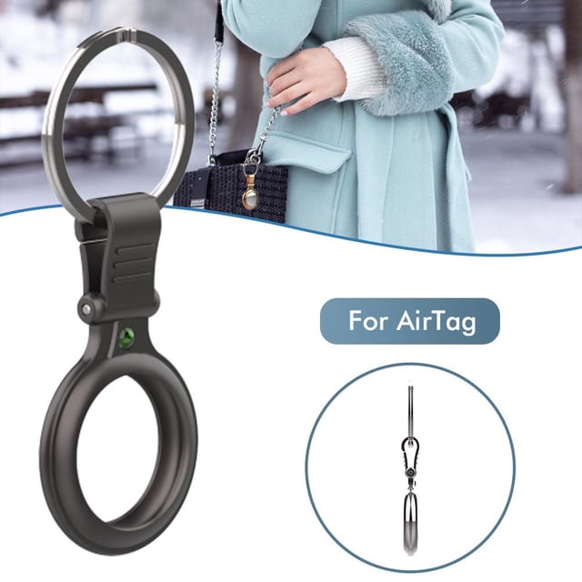 Étui en Métal avec Porte-Clés Résistant aux Rayures Étui Protecteur Portable Compatible avec AirTags Traqueur Bluetooth Housse de Protection