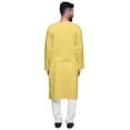 thumbnail image 3 of Atasi Kurta Long Asymétrique Indien pour Homme, Kurta Uni à Col Rond, Tenue de Fête, 3 of 5