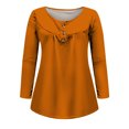 thumbnail image 4 of Timegard Tops for Women Ruched Notched V-Neck Long Sleeve Button Blouse Dressy Casual Tunic Tops, 4 of 5