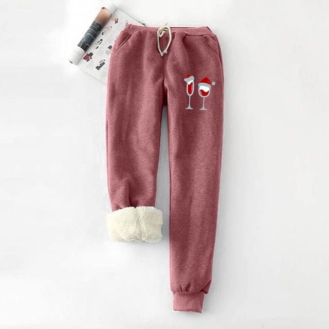 Qertyioot 2024 Nouvelle Année Réinitialiser Mode Femme Décontracté Imprimé Extensible Taille Haute Garder au Chaud Pantalon Long Pantalon Pleine Longueur Leggings