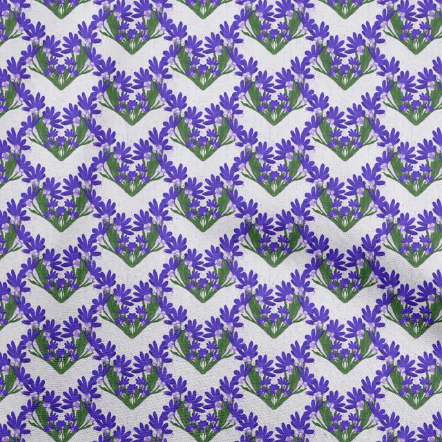 oneOone Polyester Spandex Purple Fabric Floral Craft Projects Decor Fabric Printed By The Yard 56 Inch Wide